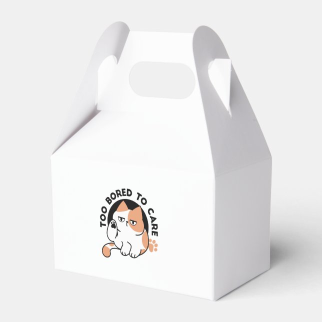 Too Bored to Care – Funny Grumpy Cat Quote Favour Box (Front Side)