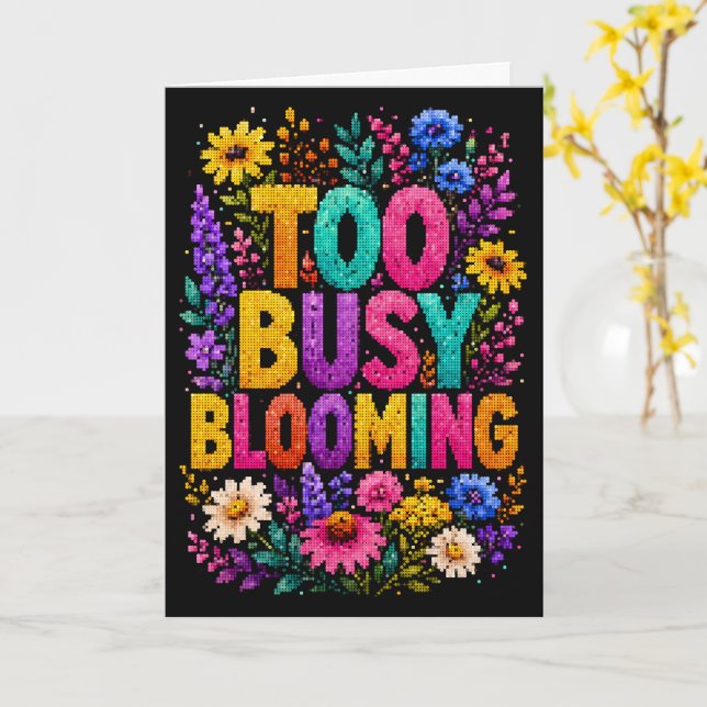 Too Busy Blooming Geometric Style Design Card (Yellow Flower)