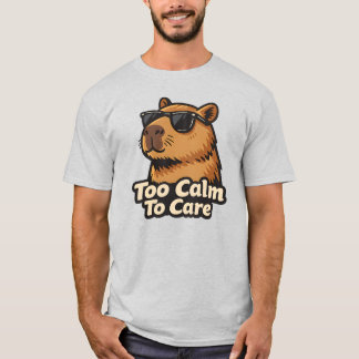 Too Calm To Care Capybara Funny Retro Animal Shirt