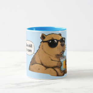 Too Chill to Care – Funny Lazy Vintage Cartoon Mug