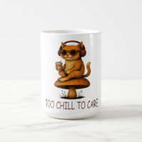 Too Chill to Care – Lo-Fi Cat on Mushroom 