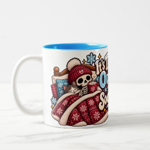 Too Cold Outside for Socialising Funny Winter  Two-Tone Coffee Mug