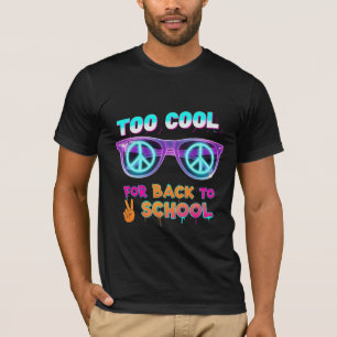 Too Cool For Back To School Neon Sunglasses Graffi T-Shirt