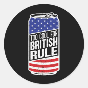 Too Cool For British Rule 4th Of July American Bee Classic Round Sticker