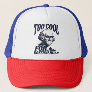 Too Cool For British Rule Blue Trucker Hat