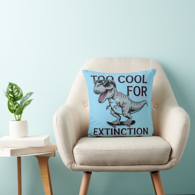 Too Cool For Extinction T-Rex Skater - Funny Dino Cushion (Chair)