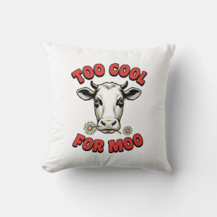 Too Cool For Moo Funny Cow Vintage Shirt Design_1 Cushion
