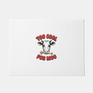 Too Cool For Moo Funny Cow Vintage Shirt Design_1 Doormat