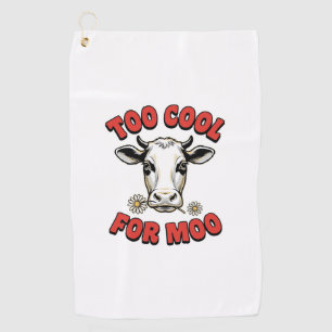 Too Cool For Moo Funny Cow Vintage Shirt Design_1 Golf Towel