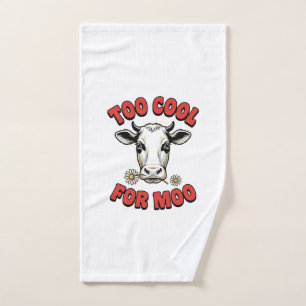Too Cool For Moo Funny Cow Vintage Shirt Design_1 Hand Towel