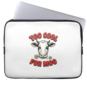 Too Cool For Moo Funny Cow Vintage Shirt Design_1 Laptop Sleeve
