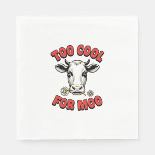 Too Cool For Moo Funny Cow Vintage Shirt Design_1 Napkin