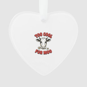 Too Cool For Moo Funny Cow Vintage Shirt Design_1 Ornament