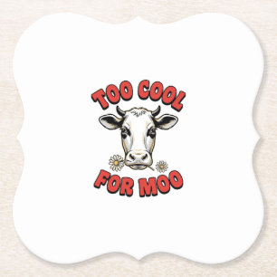 Too Cool For Moo Funny Cow Vintage Shirt Design_1 Paper Coaster
