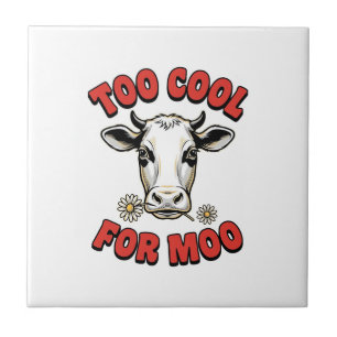 Too Cool For Moo Funny Cow Vintage Shirt Design_1 Tile