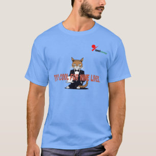 "Too Cool For Nine Lives" Cat T-Shirt Tuxedo Cat