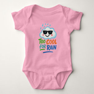 Too Cool for Rain   Cute Cloud Baby Bodysuit