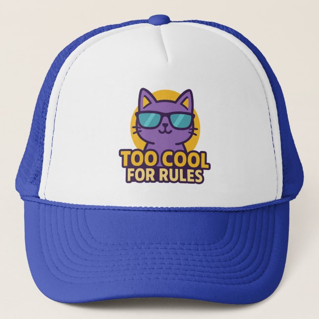 Too Cool for Rules Cartoon Animal Cap (Front)