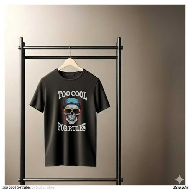 Too Cool For Rules Edgy Skull Streetwear T-Shirt (Creator Uploaded)