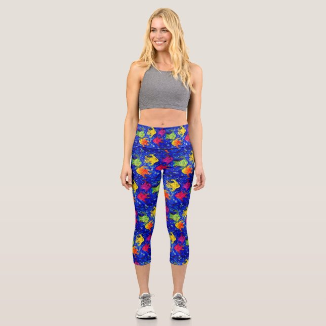 Too Cool for School Fish Capri Leggings (Front)