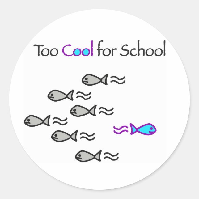 Too Cool for School - Fish Stickers (Front)