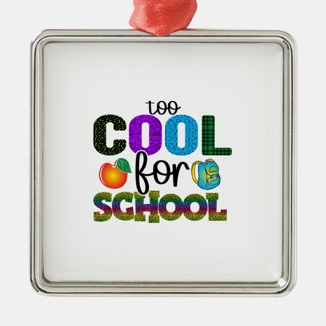 Too Cool For School Metal Tree Decoration (Front)