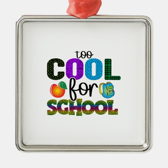 Too Cool For School Teacher Metal Tree Decoration (Front)