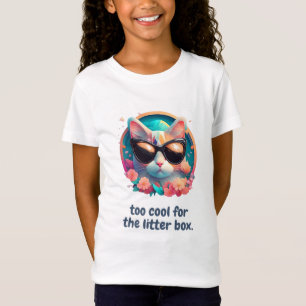 Too Cool for the Litter Box Cat Design T-Shirt