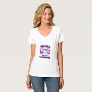 Too Cool For This Timeline – Retro Neon Robot T-Sh T-Shirt
