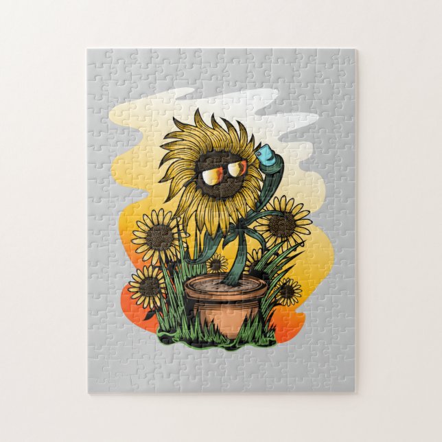 Too Cool Sunflower Jigsaw Puzzle (Vertical)