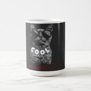 Too Cool To Care Cat Typography Coffee Mug