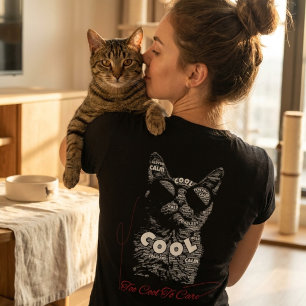 Too Cool To Care Cat Typography T-Shirt