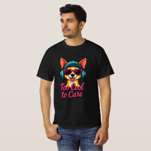 Too Cool to Care – Retro Cartoon Dog T-Shirt