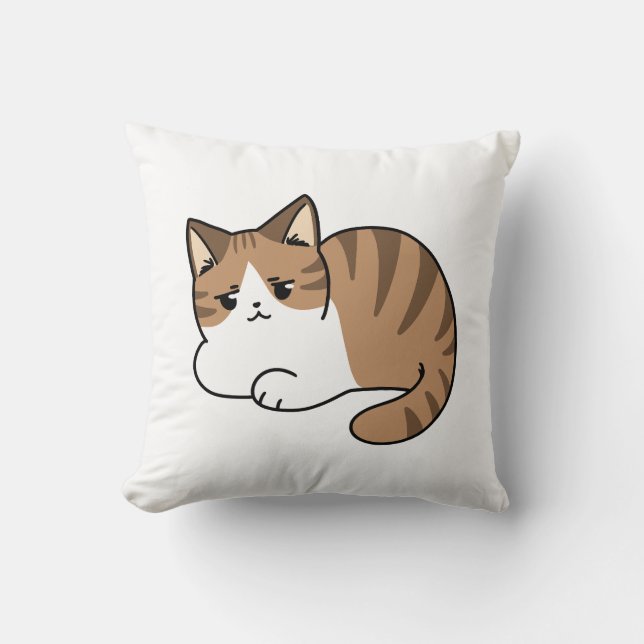 Too Cool to Care, Too Lazy to Move – Relaxing Cat  Cushion (Front)