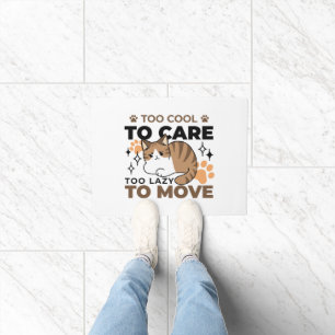 Too Cool to Care, Too Lazy to Move – Relaxing Cat Doormat