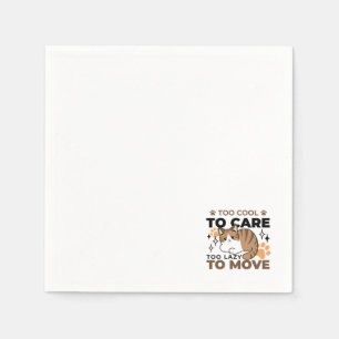 Too Cool to Care, Too Lazy to Move – Relaxing Cat  Napkin