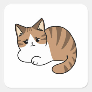 Too Cool to Care, Too Lazy to Move – Relaxing Cat Square Sticker