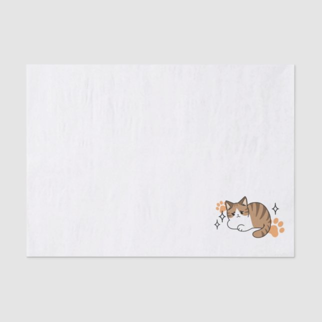 Too Cool to Care, Too Lazy to Move – Relaxing Cat  Tissue Paper (Front)