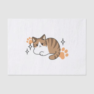 Too Cool to Care, Too Lazy to Move – Relaxing Cat Tissue Paper
