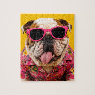 TOO COOL TO DROOL ENGLISH BULLDOG JIGSAW PUZZLE