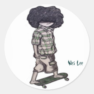 Too Cool to Skateboard Classic Round Sticker