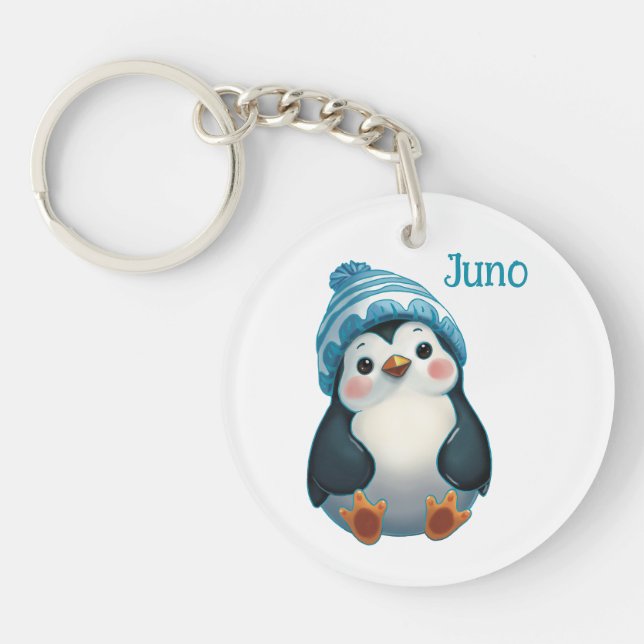 Too Cool to Waddle Key Ring (Front)