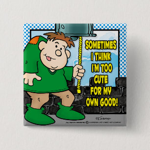 Too Cute 15 Cm Square Badge