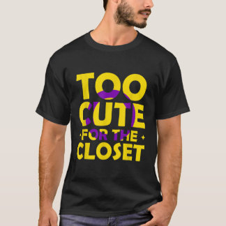 Too Cute For The Closet Interse Flag LGBT Pride  T-Shirt