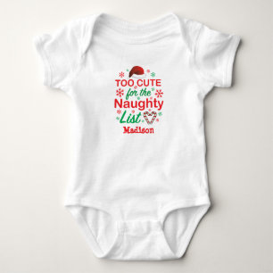 Too Cute for the Naughty List Baby Bodysuit
