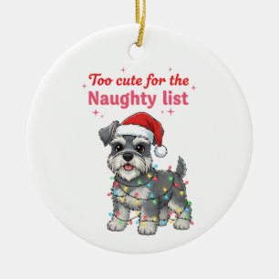 Too Cute for the Naughty List Schnauzer Ceramic Tree Decoration