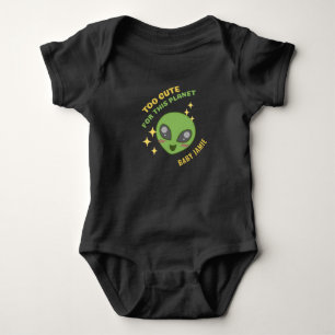 Too Cute for This Planet Alien Personalised Baby Bodysuit