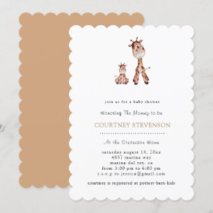 Too Cute Giraffe Baby Shower Invitation