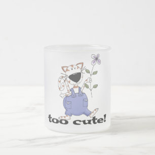 Too Cute Kitty Cat Tshirts and Gifts Frosted Glass Coffee Mug
