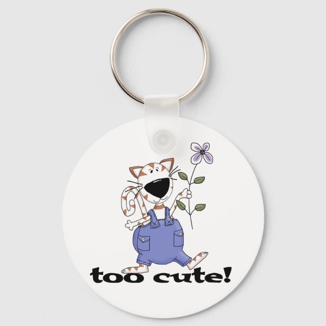 Too Cute Kitty Cat Tshirts and Gifts Key Ring (Front)